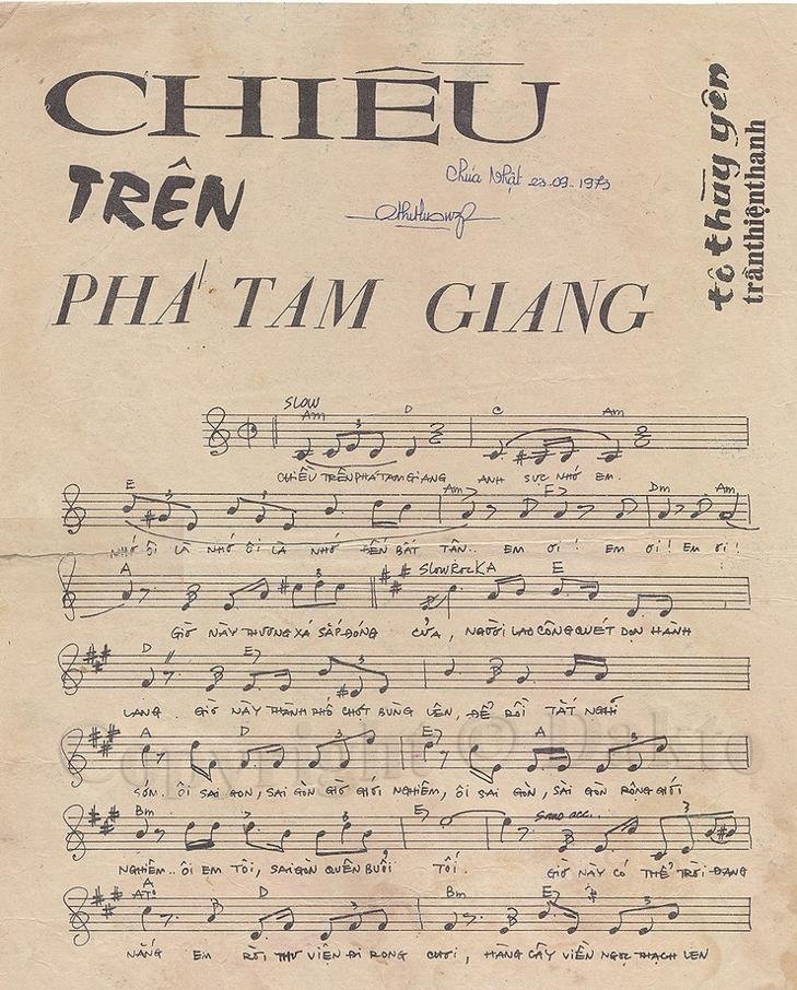 Sheet nhạc Chiều Trên Phá Tam Giang